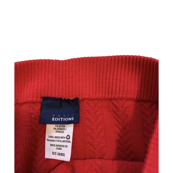 Basic Editions Red Cable Tights Size 6/6x - Picture 2 of 5
